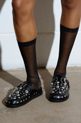 AZALEA WANG MAULDIN HARDWARE EMBELLISHED CLOG IN BLACK