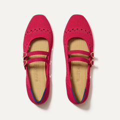The Double Buckle Mary Jane - Rouge Crochet