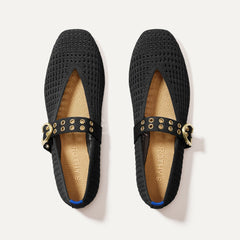 The Max Buckle Mary Jane - Black Mesh
