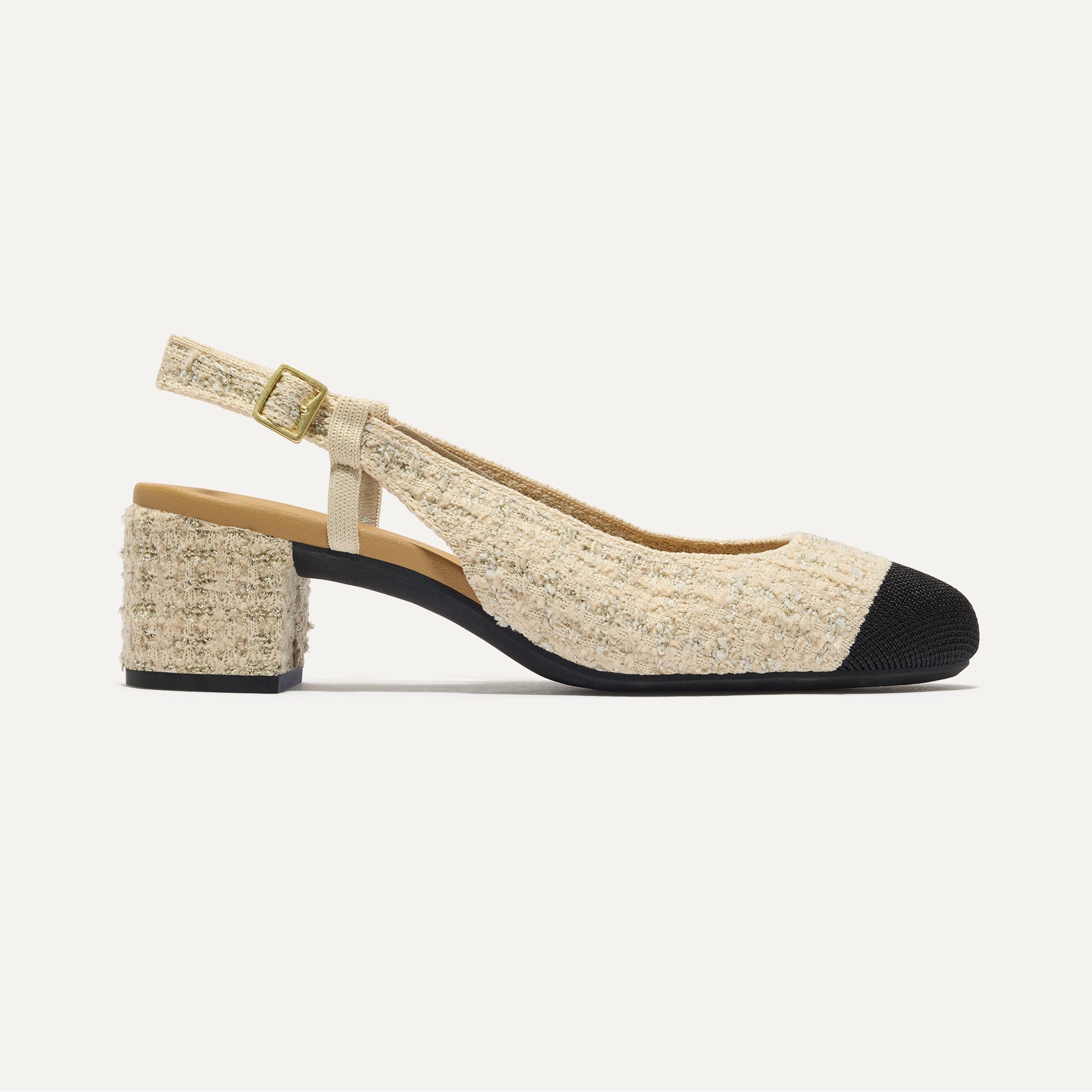 The Heel Ballet Slingback - Pearl Tweed
