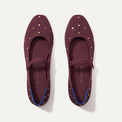 The Square Mary Jane - Studded Syrah