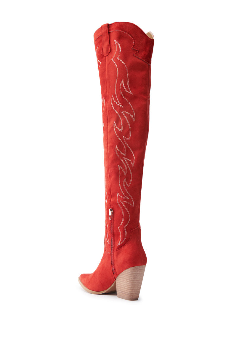 ABBY RED HIGH SHAFT WESTERN BOOT