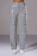 AMMO BONNE SOIREE RHINESTONE CARGO PANTS