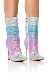 AZALEA WANG JAYLEEN MULTI RHINESTONE STRIPE BOOTIE