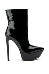 AZALEA WANG JEALOUSY PLATFORM STILETTO BOOTIE IN BLACK PATENT