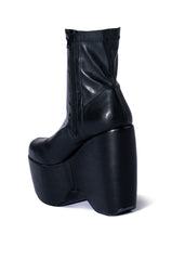 AZALEA WANG LOXLEY WEDGE BOOTIE IN BLACK