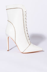 AZALEA WANG NIGHTS IN VEGAS STILETTO BOOTIE IN WHITE CROC