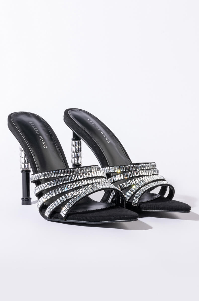AZALEA WANG TAKE IT BACK STILETTO SANDAL IN BLACK