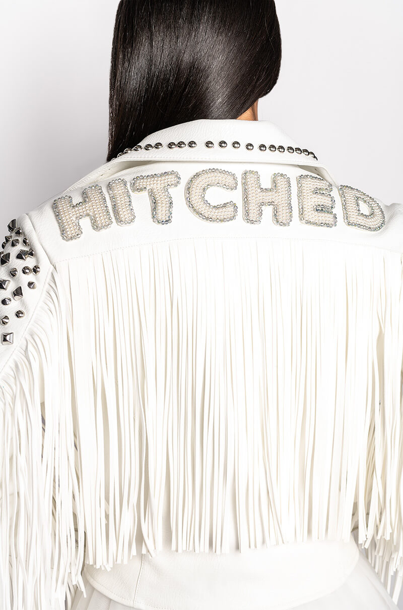 KARL WON THE JACKPOT FRINGE HITCHED MOTO JACKET