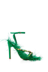 AZALEA WANG VILLIE GREEN FEATHER SANDAL