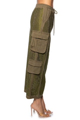 BLAIR RHINESTONE MIDI CARGO SKIRT