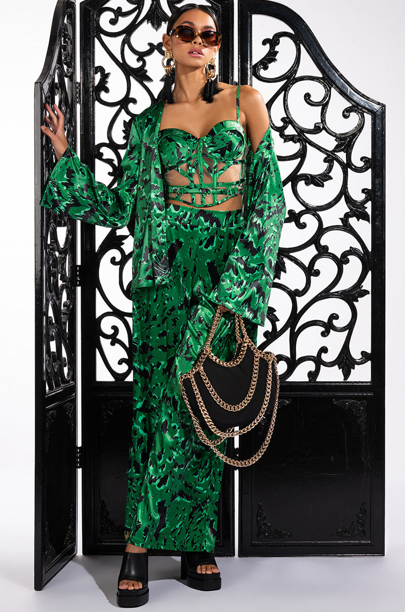 BORN TO BE WILD SATIN PALAZZO PANT