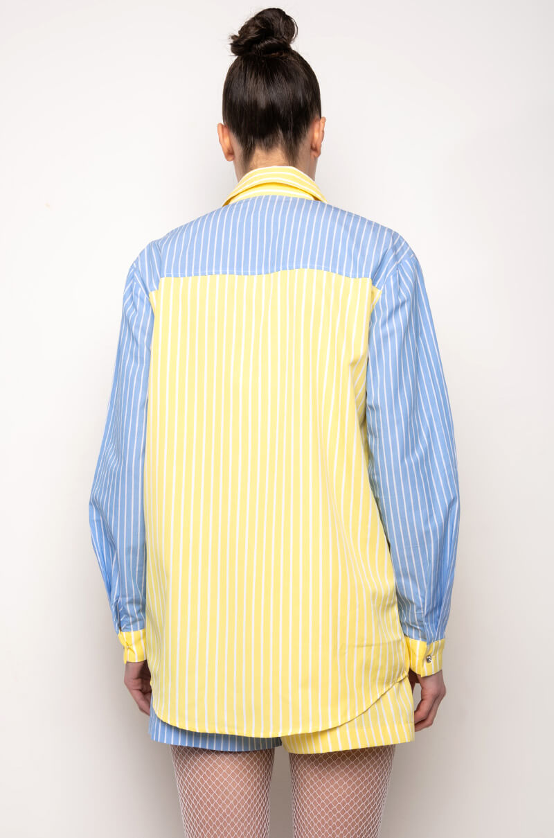 CALL BACK LATER COLORBLOCK POPLIN BUTTON DOWN