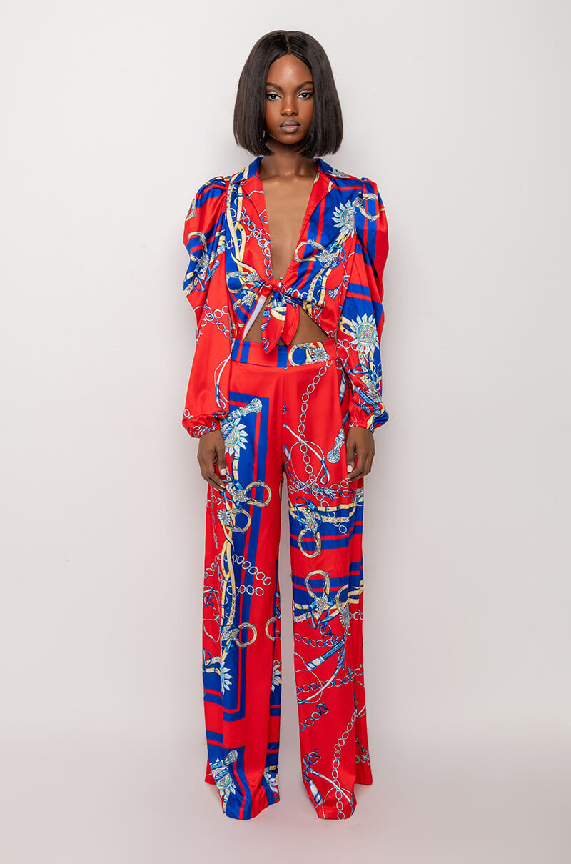 CAPRI SATIN WIDE LEG PANT