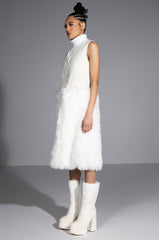 BORB QUILTED VEST WITH FAUX FUR