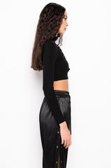 CUT IT UP SAFETY PIN LONG SLEEVE TOP