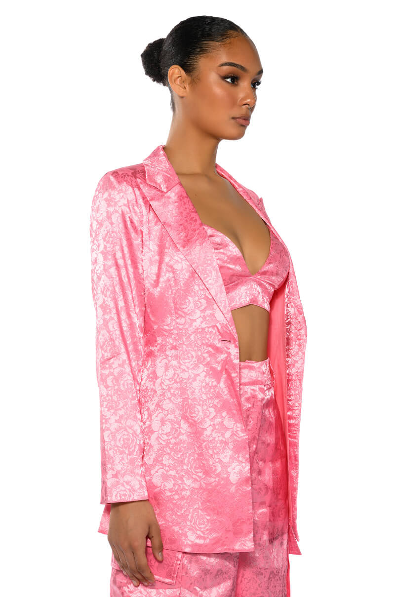 DAYDREAM SATIN FLORAL BLAZER