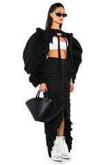 ENCORE SCRUNCHED SLIT MAXI SKIRT