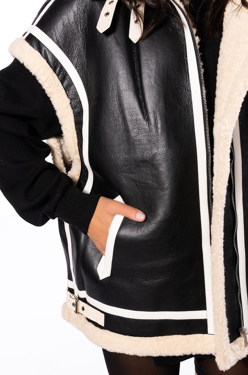FELIX OVERSIZE SHEARLING UTILITY VEST