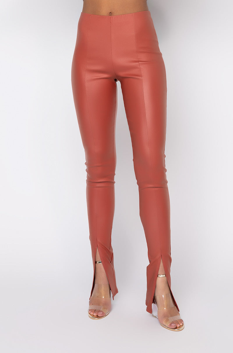 FULL OF SECRETS VEGAN LEATHER TROUSER