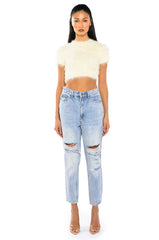 FUZZY MOOD SHORT SLEEVE TOP