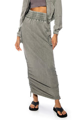 HURRICANE POCKET DETAIL MIDI SKIRT