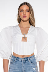 JE TAIME POPLIN CORSET BLOUSE