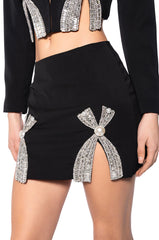 KATY EMBELLISHED MINI SKIRT