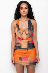 KEEP IT SIMPLE LOW V NECK MINI DRESS