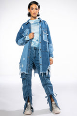 KENNA FRONT TIE DETAIL CARGO JEANS