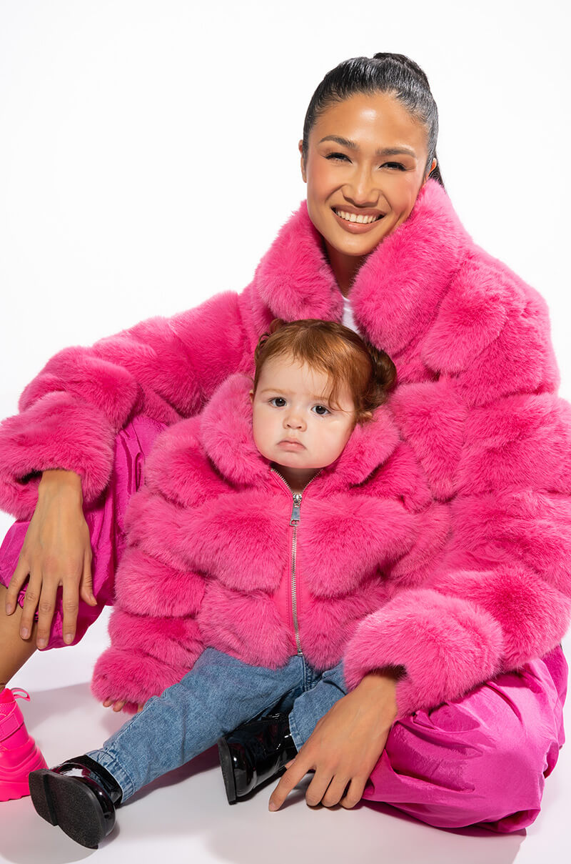 KIDS BARBZ FAUX FUR JACKET