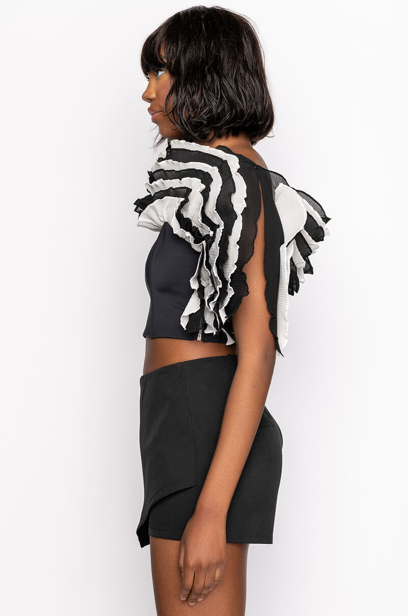 LIVE FOR THE DRAMA RUFFLE BUSTIER