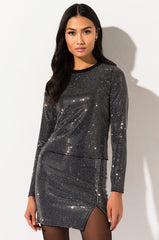 SEXY RHINESTONE MINI SKIRT