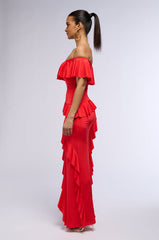 NOT THE EMOJI RUFFLE MAXI DRESS