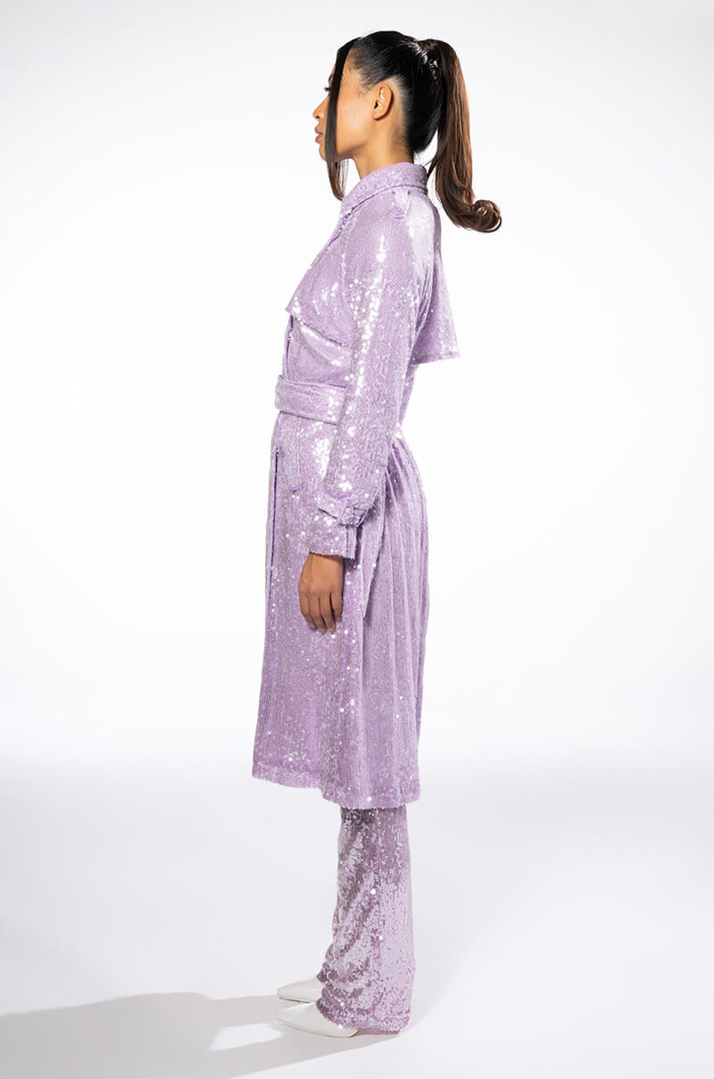 OH YOU FANCY SEQUIN TRENCH JACKET