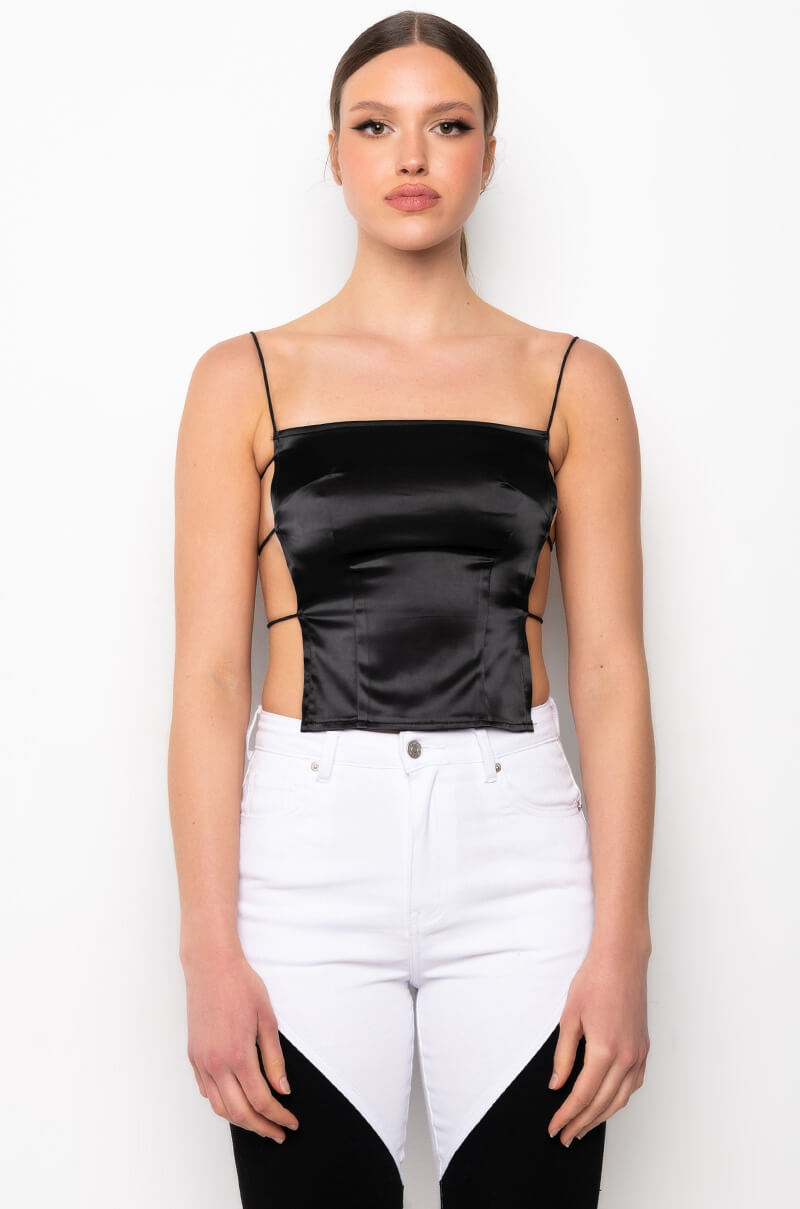 PASSIONE SATIN OPEN SIDE TOP