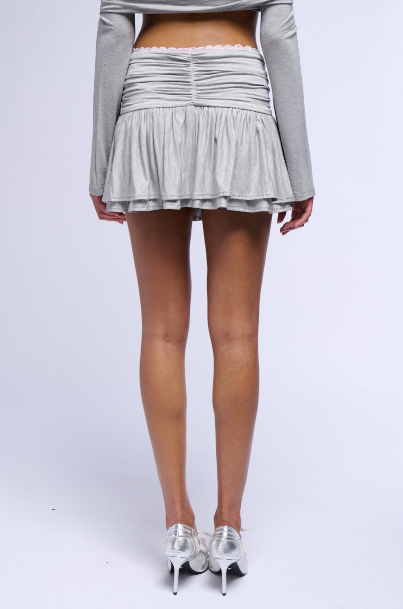 PLAY NICE LACE DETAILED MINI SKIRT