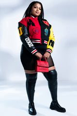 PLUS AZALEA WANG COLOR BLACK VARSITY BOMBER