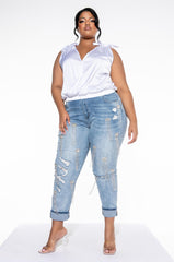PLUS LELANI BOW DETAIL SLEEVELESS BLOUSE