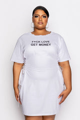 PLUS GET MONEY GRAPHIC T SHIRT DRESS