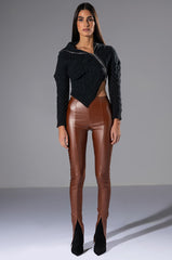 REBELLING CABLEKNIT ASYMMETRICAL ZIPPER SWEATER