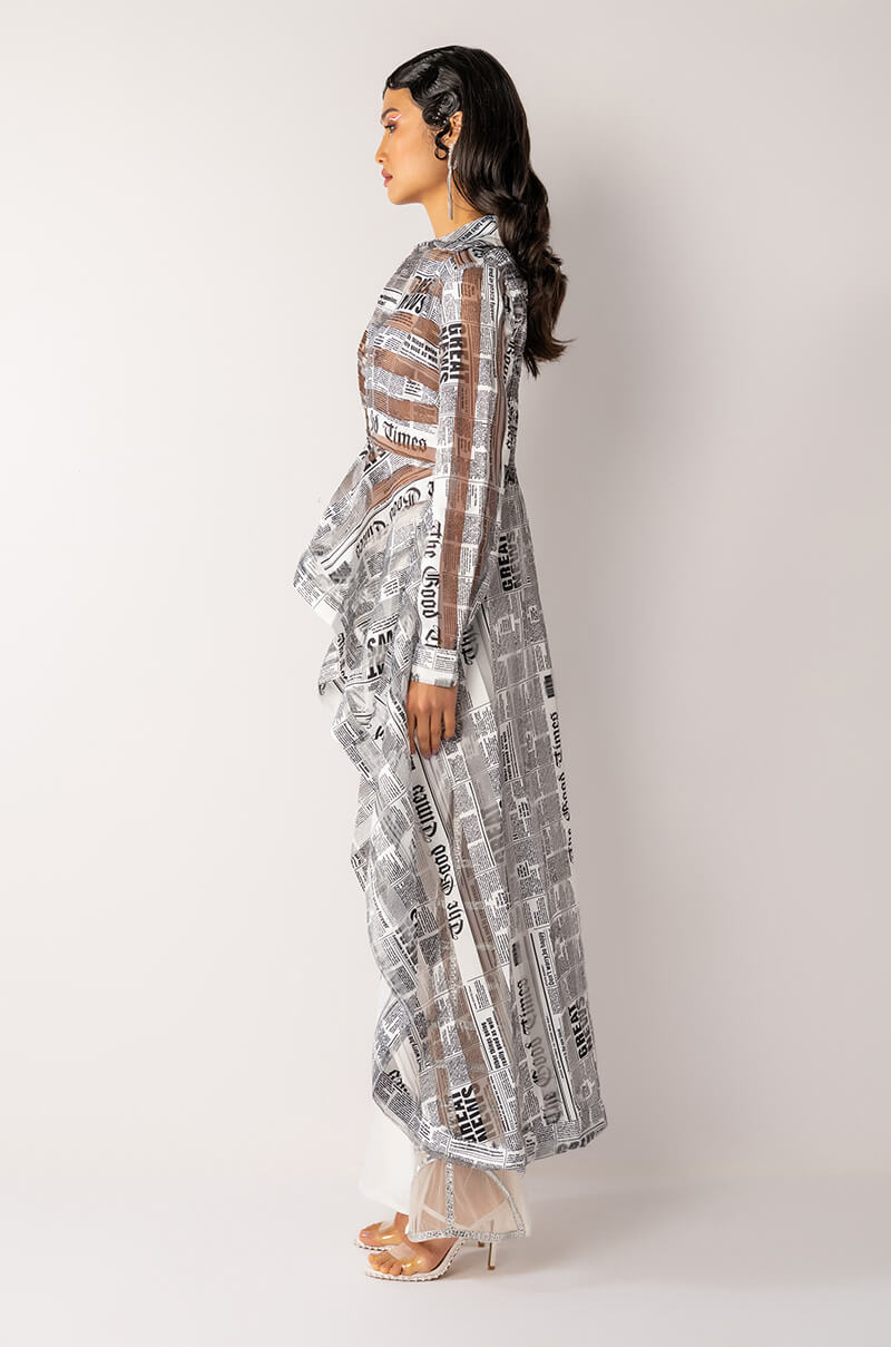 REIGN HIGH LOW PEPLUM BUTTON DOWN BLOUSE