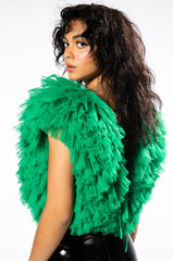 ROMANTIC TULLE RUFFLE BODYSUIT