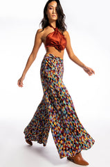 RULES DON'T APPLY SLEEVELESS CROPPED SATIN HALTER BLOUSE