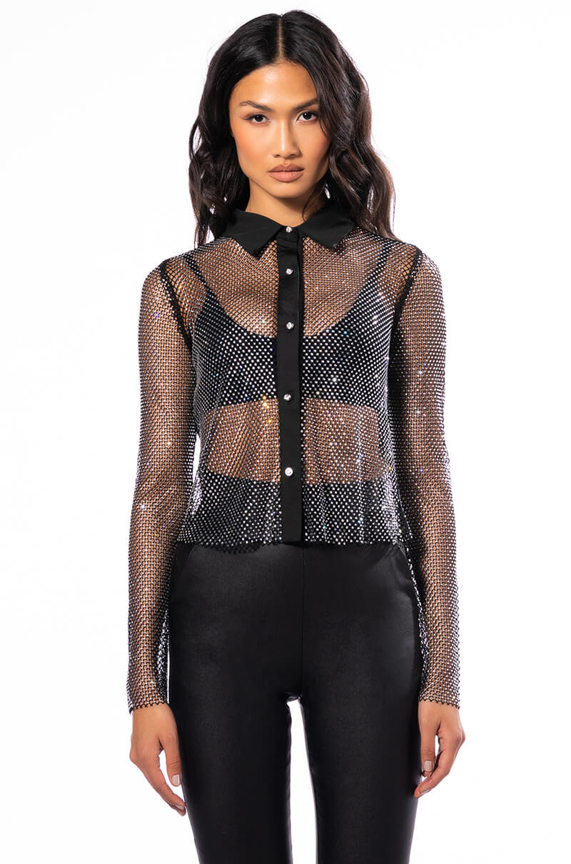 SEE YA LATER EMBELLISHED BUTTON DOWN