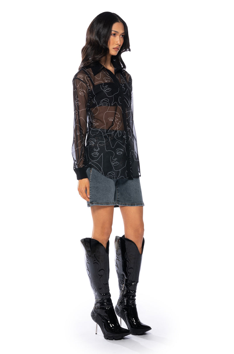 SHADED BERMUDA DENIM SHORT