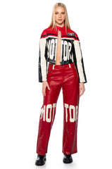 SPEED UP MOTOR FAUX LEATHER JACKET