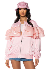 SPICE UP YOUR LIFE RUFFLE BOMBER
