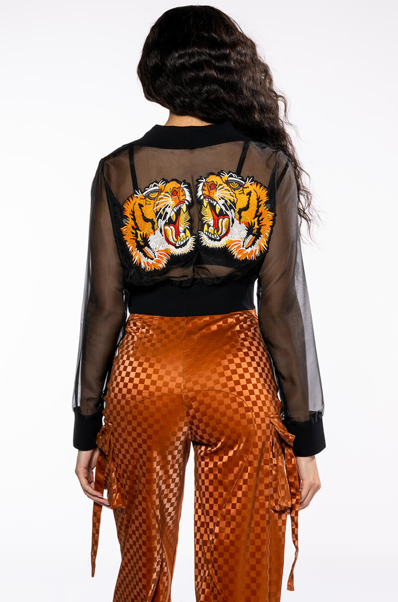 STRIKE OUT SHEER MESH POLO TOP