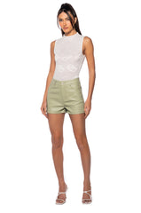 TE QUIERO FAUX LEATHER SHORT